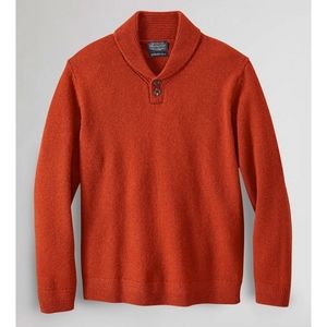Pendleton Washable Wool Shawl Collar with 2-buttons, Long Sleeves Pullover Sweat